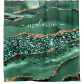 ゲート緑の金ゴールドグリッターあなたの名前シャワーカーテン シャワーカーテン (正面)