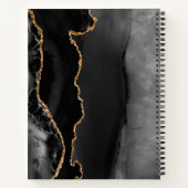 ゲートGeodeスクリプトブラック金ゴールドダーク結婚ズゲスト ノートブック (裏面)