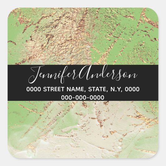 ゲードフェイク金ゴールドグ絵を描ロンの質感はシック スクエアシール (正面)