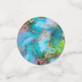 ゲードフェイク金ゴールドブルーパープルピーコックシックなアゲート コンフェッティ (スモール正面)