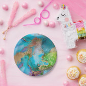 ゲードフェイク金ゴールドブルーパープル瑪瑙の宝石 ペーパープレート (パーティー)