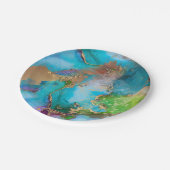 ゲードフェイク金ゴールドブルーパープル瑪瑙の宝石 ペーパープレート (アングル)