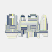 ゲーブルビーフボックスストライプブルーとホワイトイエロー フェイバーボックス (折り畳みなし)