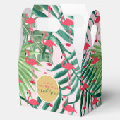 ゲーブルボックスパーソナライズされたトロピカルリーフフラミンゴ2 フェイバーボックス (オープン)