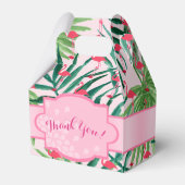 ゲーブルボックスパーソナライズされたトロピカルリーフフラミンゴ フェイバーボックス (裏面サイド)