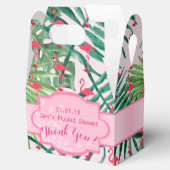 ゲーブルボックスパーソナライズされたトロピカルリーフフラミンゴ フェイバーボックス (オープン)