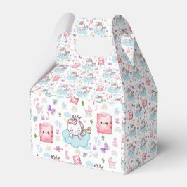 ゲーブル型ギフトボックス ピンク ブルー ユニコーン レインボー 猫 フェイバーボックス