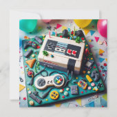 ゲーマクールーテーマ子供の誕生日ケーキ カード (正面)