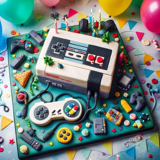 ゲーマクールーテーマ子供の誕生日ケーキ カード