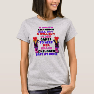 ゲーマーおばあちゃん遊が孫とゲーム Tシャツ