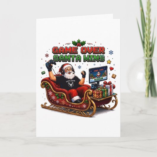 ゲーマーおめでとう サンタのクリスマス勝利 招待状 (正面)