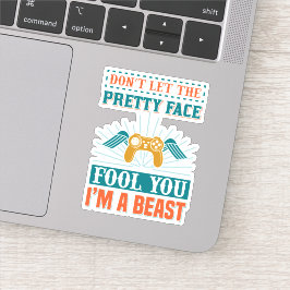 ゲーマーおもしろいガールワードアート シール