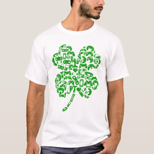 ゲーマーおもしろいギフトゲームシャムロックSt patricks day入 Tシャツ (正面)