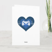 ゲーマーおもしろいゲーミングブルーハートコントローラー&ネームCa カード (裏面)