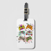 ゲーマーおもしろいハロウィーンの荷札 ラゲッジタグ (正面縦)