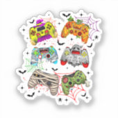 ゲーマーおもしろいハロウィーンステッカー シール (正面)