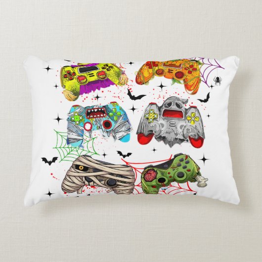 ゲーマーおもしろいハロウィーン枕 アクセントクッション (正面)