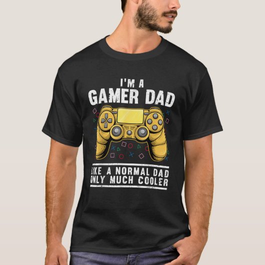 ゲーマーおもしろいパパデザイン男性へ夫ゲーミングファス Tシャツ (正面)