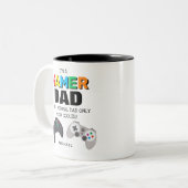 ゲーマーおもしろいパパパーソナライズされた |父の日贈り物 ツートーンマグカップ (正面左)