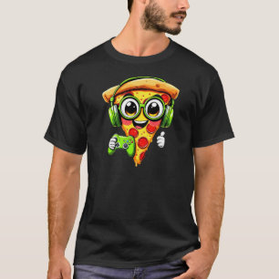 ゲーマーおもしろいピザゲーム食品愛好家ビデ遊オ Tシャツ