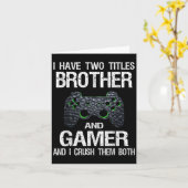 ゲーマーおもしろい引用文ビデオゲームGaming Boys Brother カード (黄色い花)