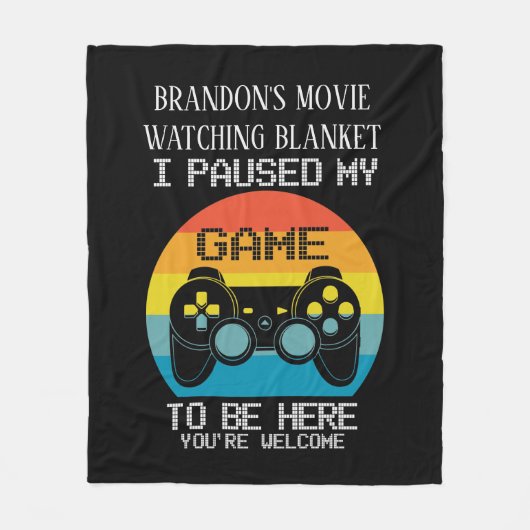 ゲーマーおもしろい映画を見る毛布 フリースブランケット (正面)
