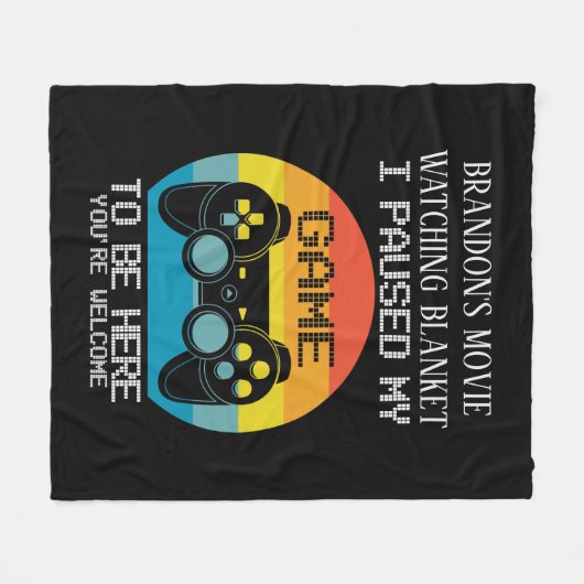 ゲーマーおもしろい映画を見る毛布 フリースブランケット (正面(横))