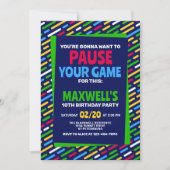 ゲーマーおもしろい誕生日招待状 招待状 (正面)