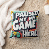 ゲーマーおもしろいTシャツ – 「ゲームを中断して来た クッション (ブランケット)