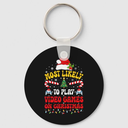 ゲーマーおもしろギフト クリスマス キーホルダー (正面)