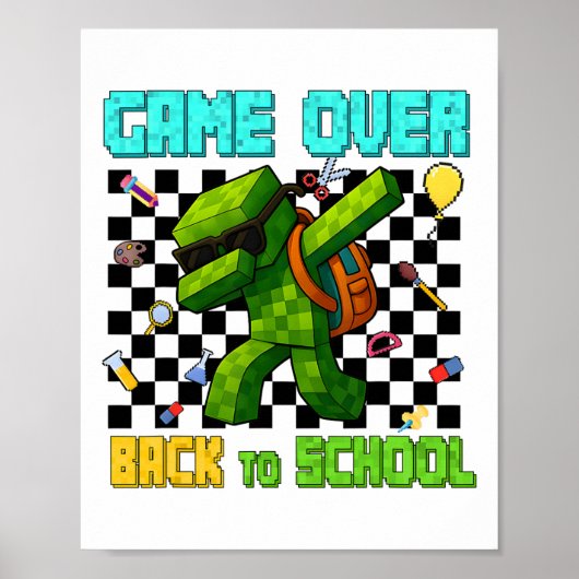 ゲーマーおもしろ 学校が始まるよ こどもの初登校  ポスター (正面)