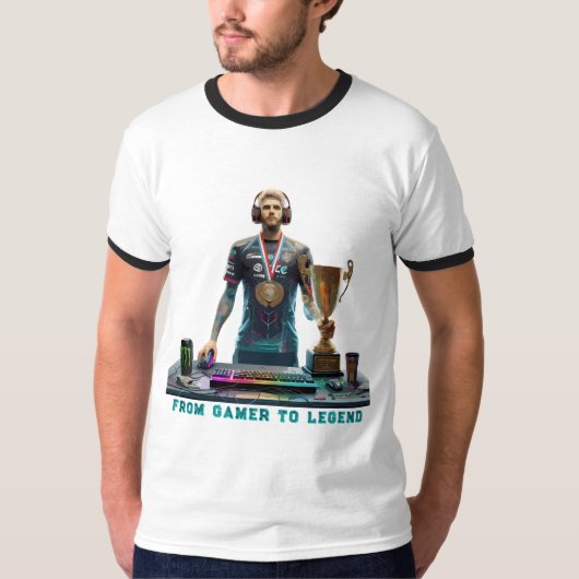 ゲーマーから伝説へ eスポーツチャンピオンTシャツ Tシャツ (正面)