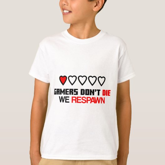 ゲーマーが死なない Tシャツ (正面)