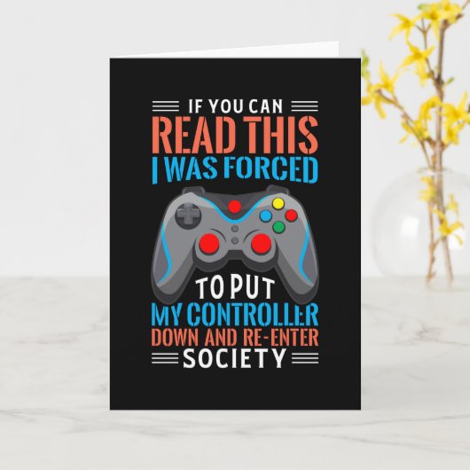 ゲーマーことわざゲームおもしろいギフトアイディア カード (黄色い花)