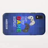 ゲーマーさんに贈る Eat, Sleep, Game, Repeat デザイン Case-Mate iPhoneケース (裏面(横))