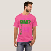 ゲーマーだってさ 妻に逃げられた 男子 ゲーマー Tシャツ (正面フル)