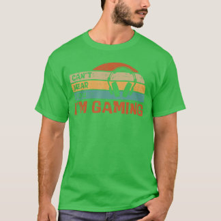 ゲーマーだって聞こえないよ ゲーム中だもん レトロ メンズ ボーイズ ユース Tシャツ