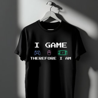 ゲーマーであるからこそ我あり ピクセルアートゲーマー Tシャツ