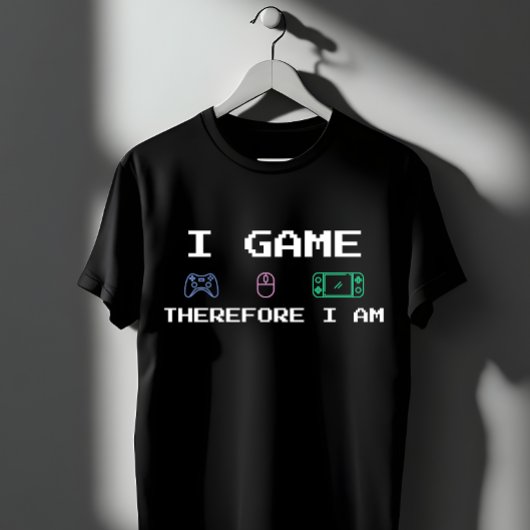 ゲーマーであるからこそ我あり ピクセルアートゲーマー Tシャツ