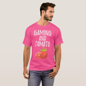 ゲーマーとガーデニング愛好家のためのゲーミングとトマト Tシャツ (正面フル)