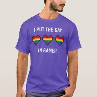 ゲーマーにゲイを入れた おもしろLGBTプライド ゲーミングライ Tシャツ