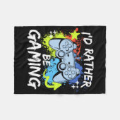ゲーマーに捧ぐ面白Tシャツ "ゲーム三昧" フリースブランケット (正面(横))
