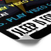 ゲーマーに遊最適な1日ビデオゲーム ポスター (角)