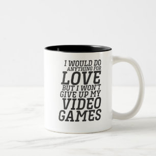 ゲーマーのためのおもしろいなビデオゲームプレーヤー愛引用文 ツートーンマグカップ
