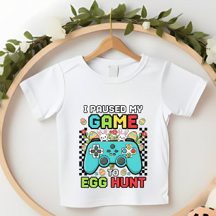 ゲーマーのためのイースターエッグハント子供用ビデオゲームコントローラー Tシャツ