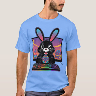 ゲーマーのためのイースター デーの面白いゲームウサギ Tシャツ