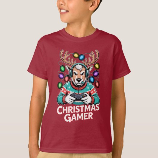ゲーマーのためのクリスマスプレゼント リンデブゲーム Tシャツ (正面)