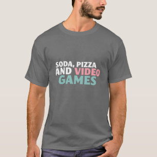 ゲーマーのためのソーダ、ピザおよびビデオゲームのおもしろいなワイシ Tシャツ