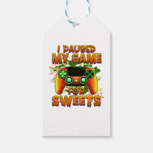 ゲーマーのための面白いハロウィーンの装カッコいい置 – Halloween ギフトタグ (正面)