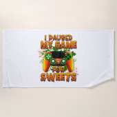 ゲーマーのための面白いハロウィーンの装カッコいい置 – Halloween ビーチタオル (正面)